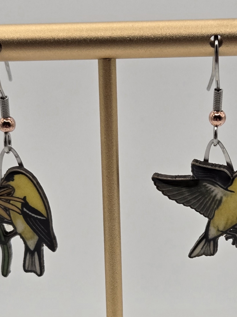 Jabebo Bird Resin Earrings 🐦🌼Nature-Inspired / Lightweight - Picture 3 of 7